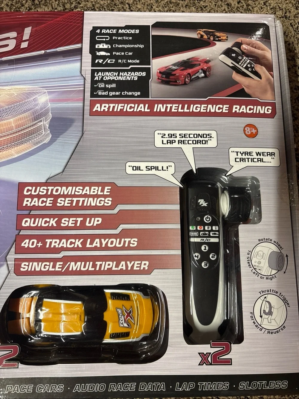 Real FX slotless racing Racetrack System Includes 2 Race Cars, Track
